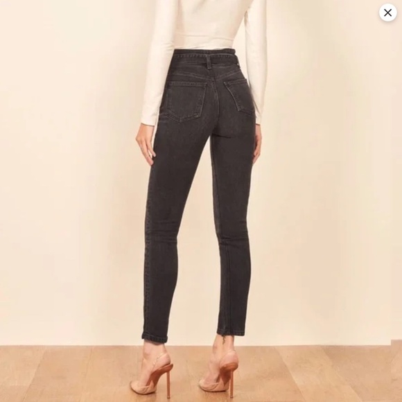 Reformation Kayo high + skinny jean (w/ belt!) | Size 28 | Washed Black (Erie) - Picture 3 of 15